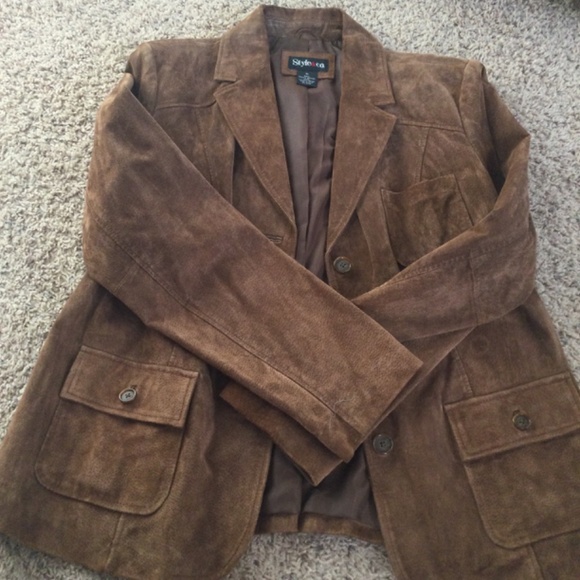 Style&CO. GENUINE LEATHER CARAMEL BLAZER From Macy’s - Picture 13 of 17